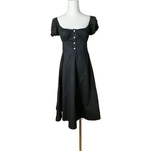 🖤 M, black cotton crew neckline off the shoulder dress by boss zia